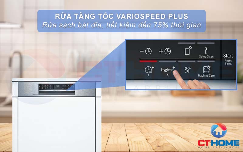 Tiết kiệm đến 75% thời gian rửa với tính năng VarioSpeed Plus