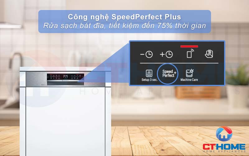 Sử dụng tính năng SpeedPerfect Plus giúp tiết kiệm 75% thời gian rửa.