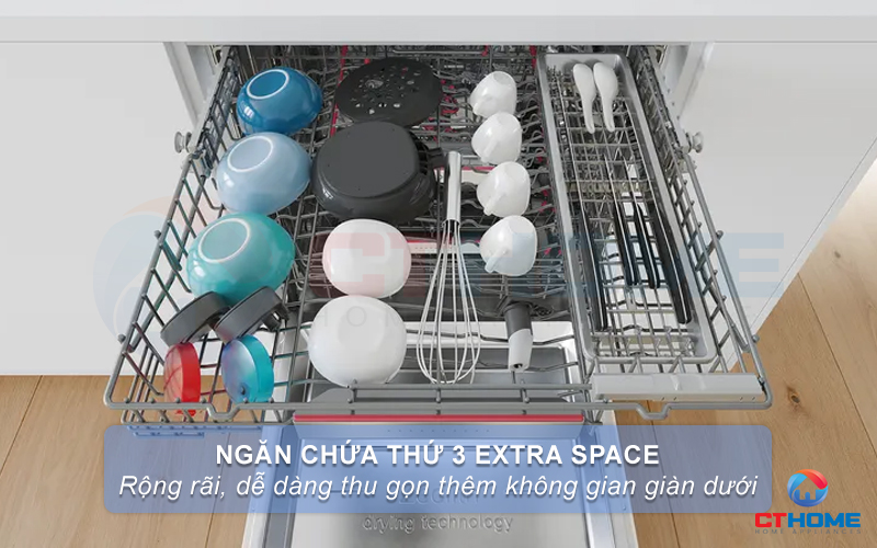 Ngăn chứa thứ 3 ExtraSpace linh hoạt, đựng các vật dụng nhỏ trong gia đình