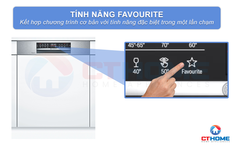 Kết hợp chương trình cơ bản với tính năng đặc biệt trong một nút nhấn Favourite