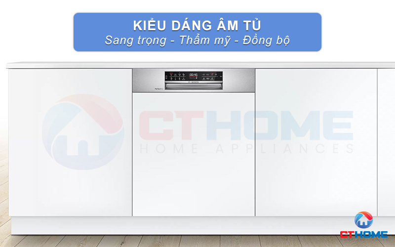 Kiểu dáng âm tủ sang trọng và đồng bộ cho không gian bếp