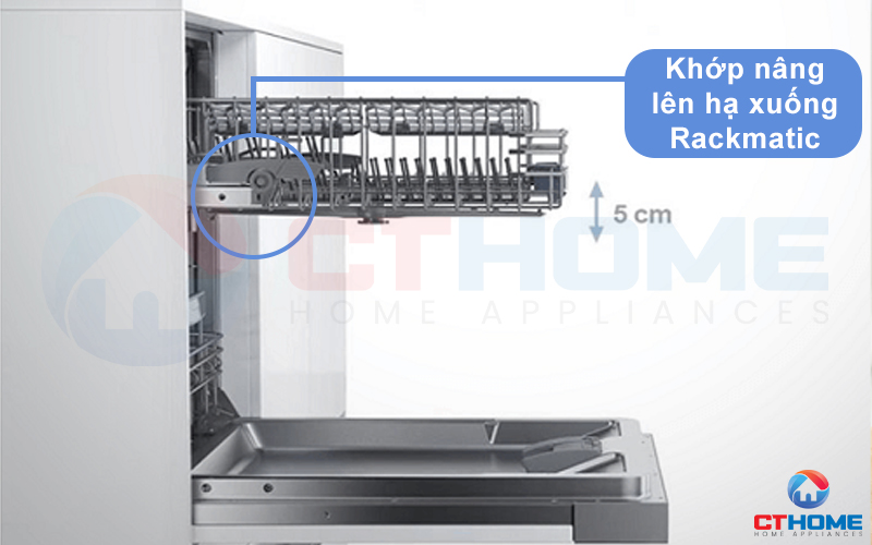 Điều chỉnh dễ dàng độ cao giữa các ngăn nhờ hệ thống Rackmatic