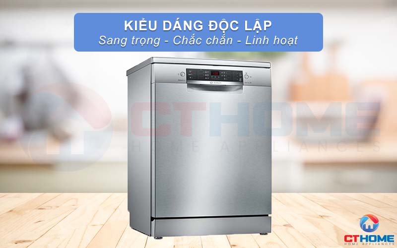 Kiểu dáng chắc chắn. linh hoạt của máy rửa bát Bosch SMS46KI01E Serie 4