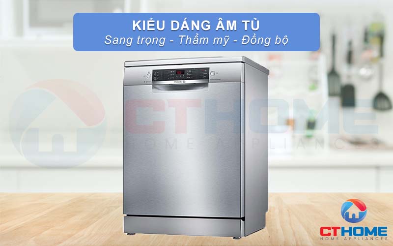 Máy rửa bát Bosch SMS46MI07E serie 4 có kiểu dáng độc lập sang trọng