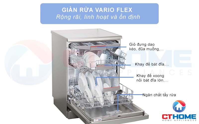 Giỏ chứa VarioFlex mang đến không gian chứa rộng hơn và sự linh hoạt