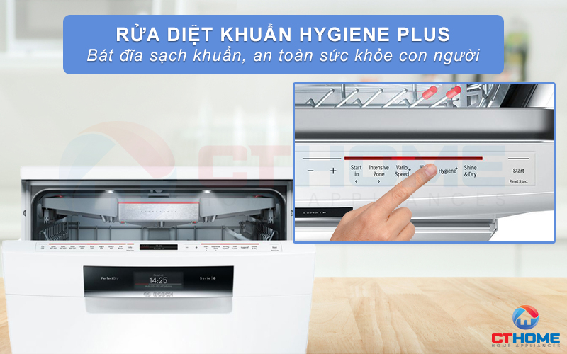 Tính năng Hygiene Plus diệt vi khuẩn, nấm mốc và bảo vệ sức khỏe người dùng.