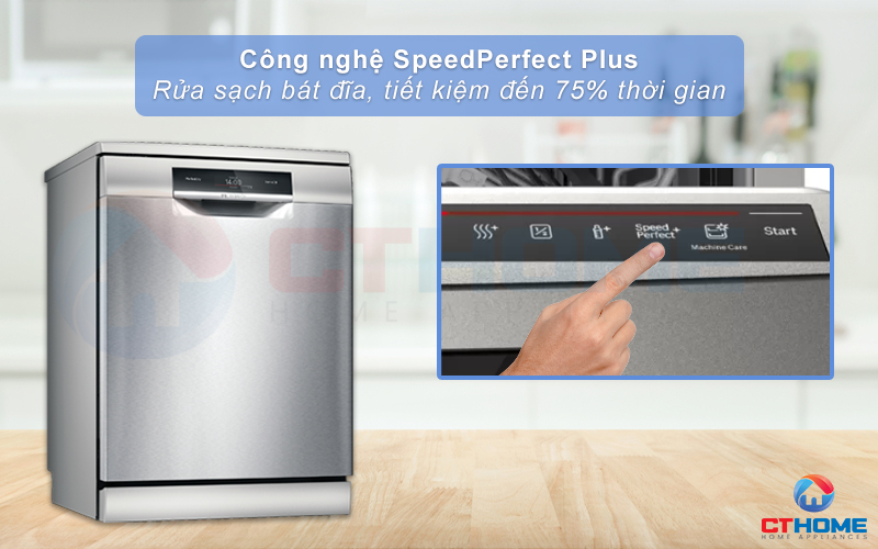 Tiết kiệm đến 75% thời gian rửa với tính năng SpeedPerfect Plus