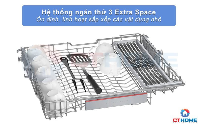 Hệ thống ngăn thứ 3 Extra Space linh hoạt sắp xếp các vật dụng nhỏ