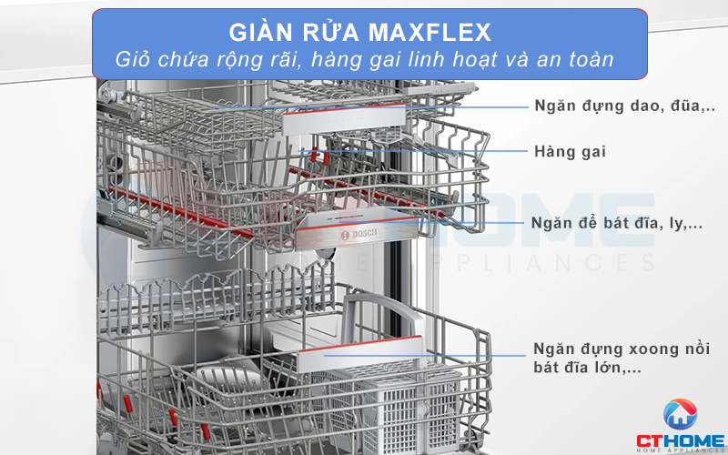 Giỏ chứa MaxFlex mang đến không gian chứa rộng hơn và linh hoạt