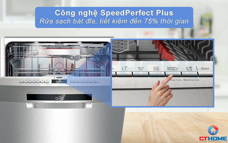 SpeedPerfect Plus giúp tăng tốc độ rửa, tiết kiệm đến 75% thời gian