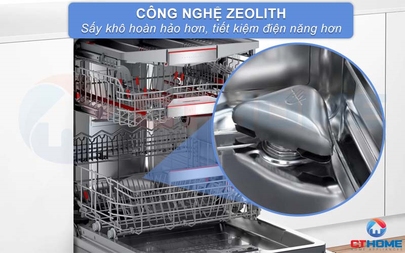 Công nghệ sấy Zeolith trong máy rửa bát Bosch SMV6ZCX07E mang đến hiệu quả tối ưu