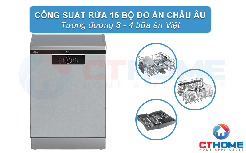 MÁY RỬA BÁT ĐỘC LẬP BEKO BDFN26530X - 15 BỘ SẤY HÉ CỬA 2