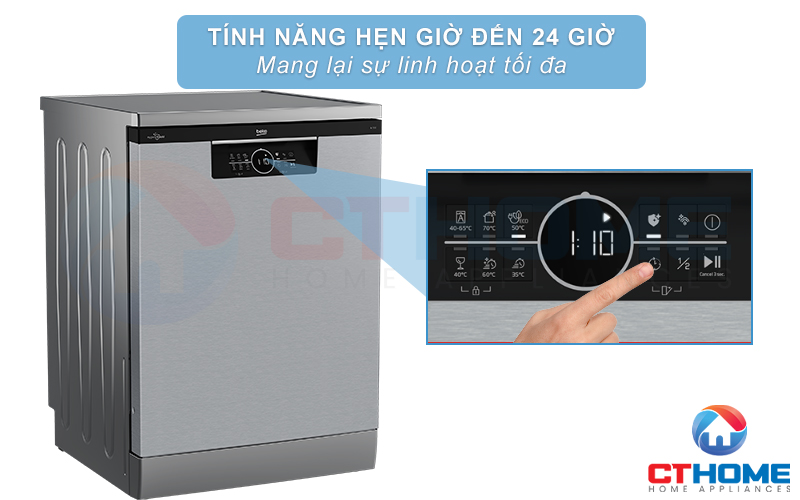 MÁY RỬA BÁT ĐỘC LẬP BEKO BDFN26530X - 15 BỘ SẤY HÉ CỬA 7