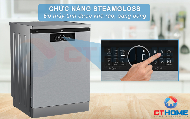 MÁY RỬA BÁT ĐỘC LẬP BEKO BDFN26530X - 15 BỘ SẤY HÉ CỬA 8