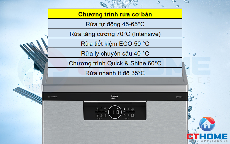 MÁY RỬA CHÉN ĐỘC LẬP BEKO BDFN26560XC - 15 BỘ SẤY HÉ CỬA 3