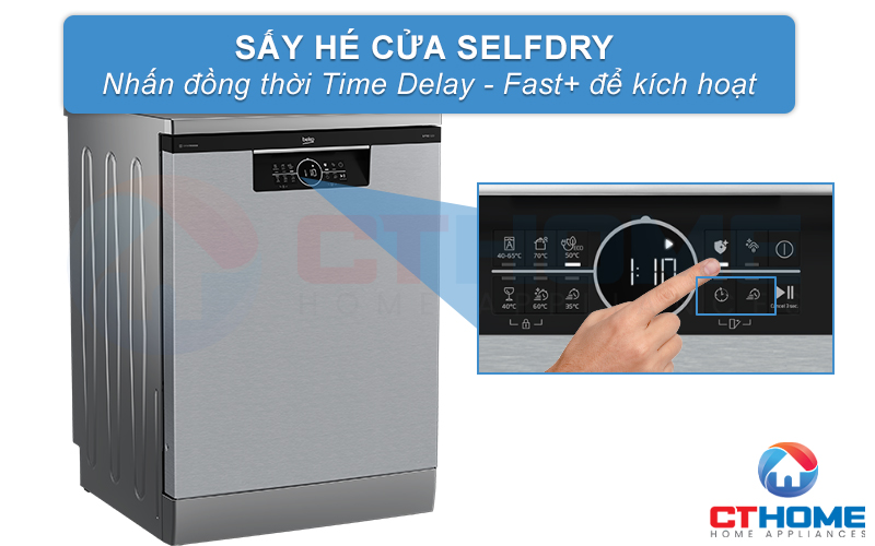 MÁY RỬA CHÉN ĐỘC LẬP BEKO BDFN26560XC - 15 BỘ SẤY HÉ CỬA 6