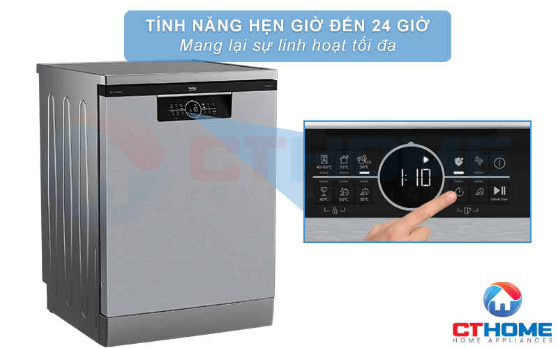 MÁY RỬA CHÉN ĐỘC LẬP BEKO BDFN26560XC - 15 BỘ SẤY HÉ CỬA 7