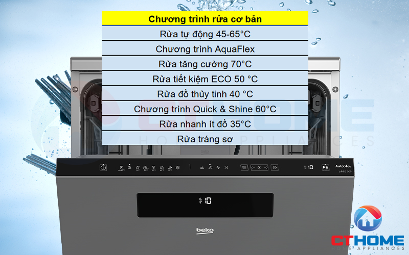 MÁY RỬA CHÉN ĐỘC LẬP BEKO DEN48520XAD - 15 BỘ TỰ ĐỘNG PHÂN BỔ NƯỚC GIẶT 3