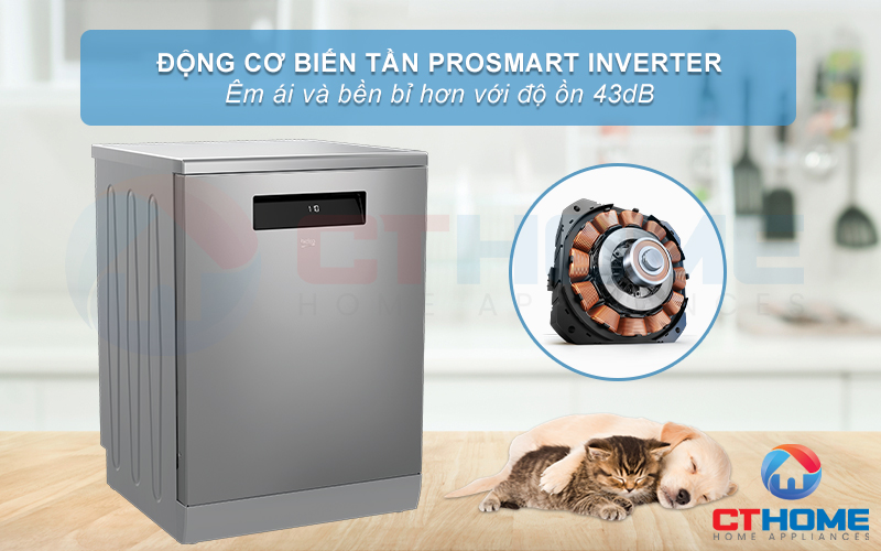 MÁY RỬA CHÉN ĐỘC LẬP BEKO DEN48520XAD - 15 BỘ TỰ ĐỘNG PHÂN BỔ NƯỚC GIẶT 12