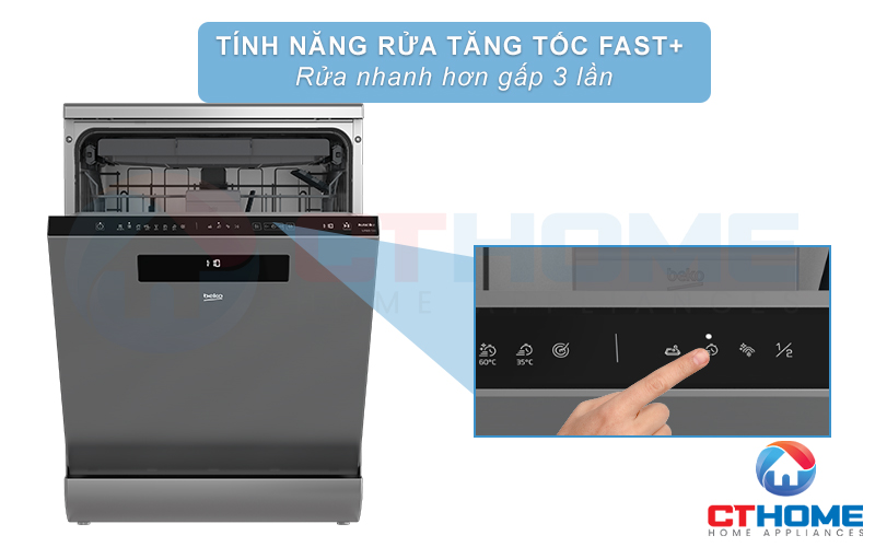 MÁY RỬA CHÉN ĐỘC LẬP BEKO DEN48520XAD - 15 BỘ TỰ ĐỘNG PHÂN BỔ NƯỚC GIẶT 5