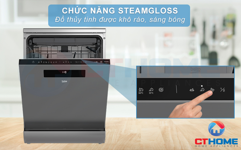 MÁY RỬA CHÉN ĐỘC LẬP BEKO DEN48520XAD - 15 BỘ TỰ ĐỘNG PHÂN BỔ NƯỚC GIẶT 6