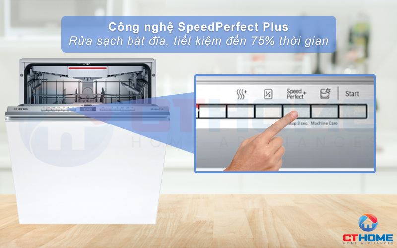 Tính năng Speed Perfect Plus cho phép giảm tối đa 75% thời gian rửa