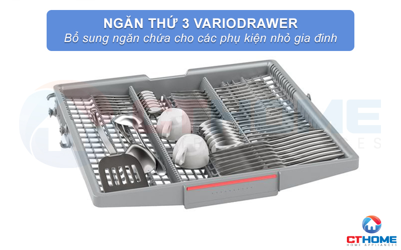 Giàn VarioDrawer chính là khay trên cùng dùng để xếp các vật dụng nhỏ