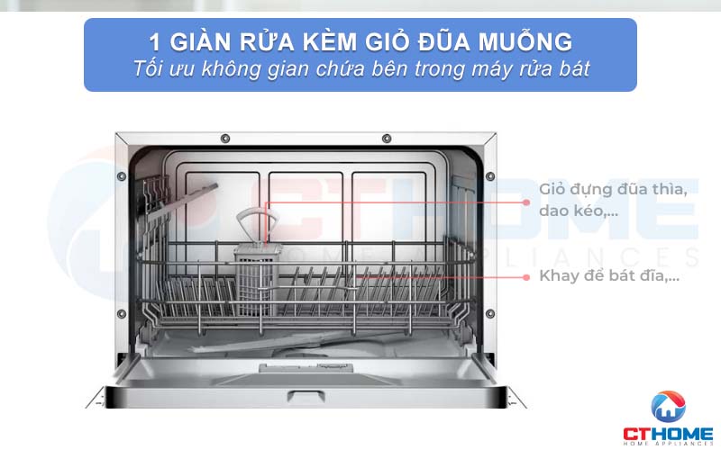 Giàn rửa của máy rửa bát mini Bosch SKS62E22EU Serie 4 