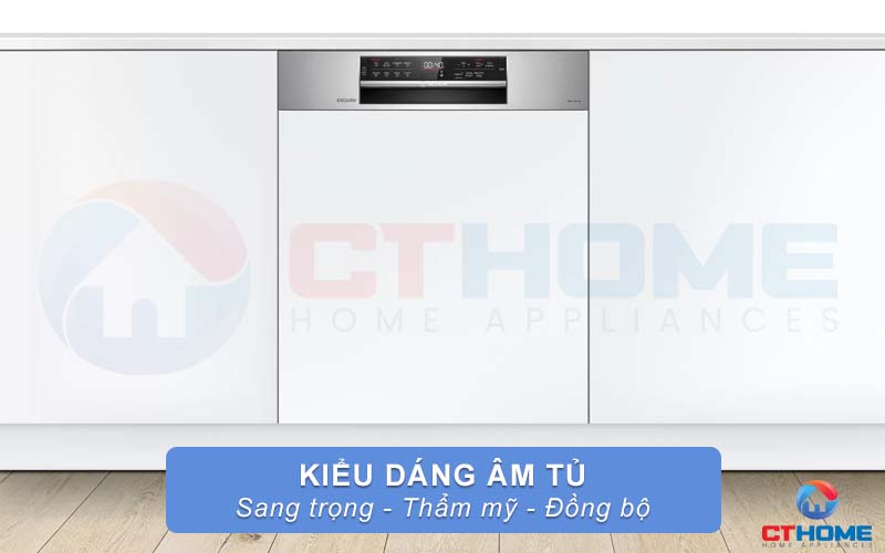 Máy rửa bát Bosch SMI6ZBS01D có kiểu dáng âm tủ sang trọng và thẩm mỹ