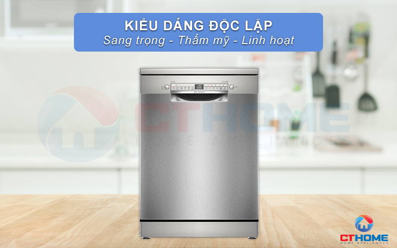 Máy rửa bát Bosch SMS2HAI12E thiết kế chắc chắn và linh hoạt.