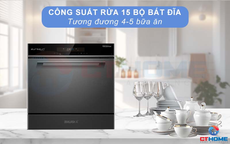 MÁY RỬA BÁT ÂM TỦ EUROSUN SMS60EU08EB 10 BỘ  2