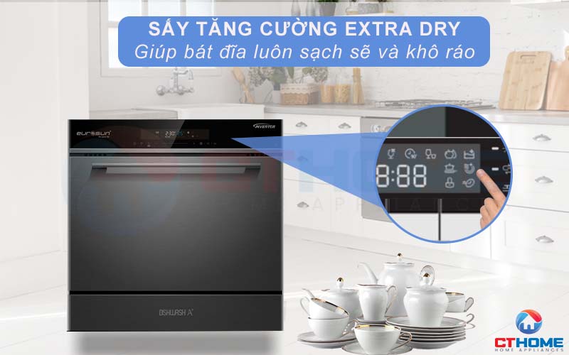 MÁY RỬA BÁT ÂM TỦ EUROSUN SMS60EU08EB 10 BỘ  5
