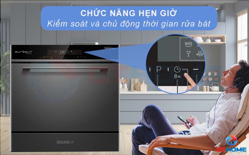 MÁY RỬA BÁT ÂM TỦ EUROSUN SMS60EU08EB 10 BỘ  7