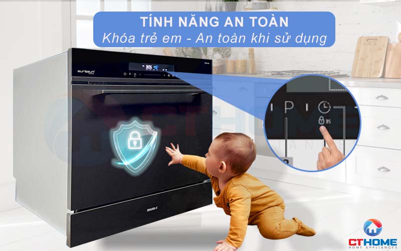 MÁY RỬA BÁT ÂM TỦ EUROSUN SMS60EU08EB 10 BỘ  8