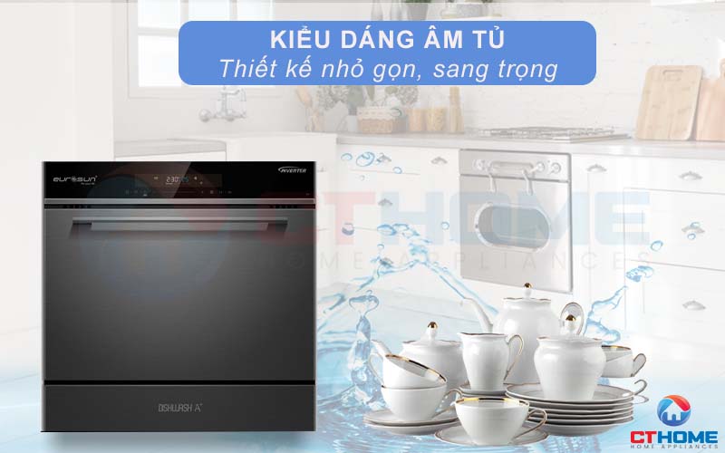 MÁY RỬA BÁT ÂM TỦ EUROSUN SMS60EU08EB 10 BỘ  1