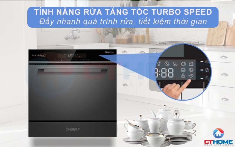 MÁY RỬA BÁT ÂM TỦ EUROSUN SMS60EU08EB 10 BỘ  6