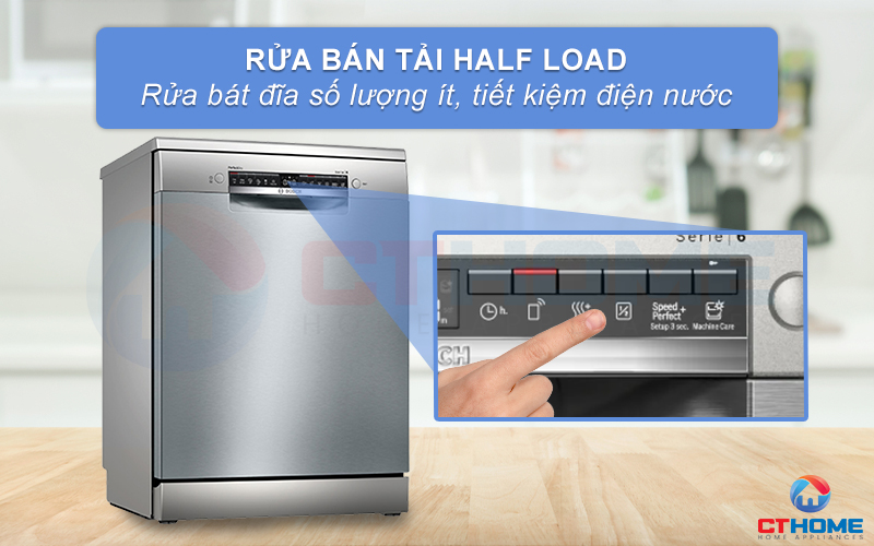 Rửa bán tải Half Load rửa bát đĩa số lượng ít hơn