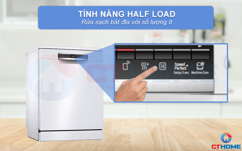 Sử dụng tính năng Half Load để rửa bát đĩa số lượng nhỏ