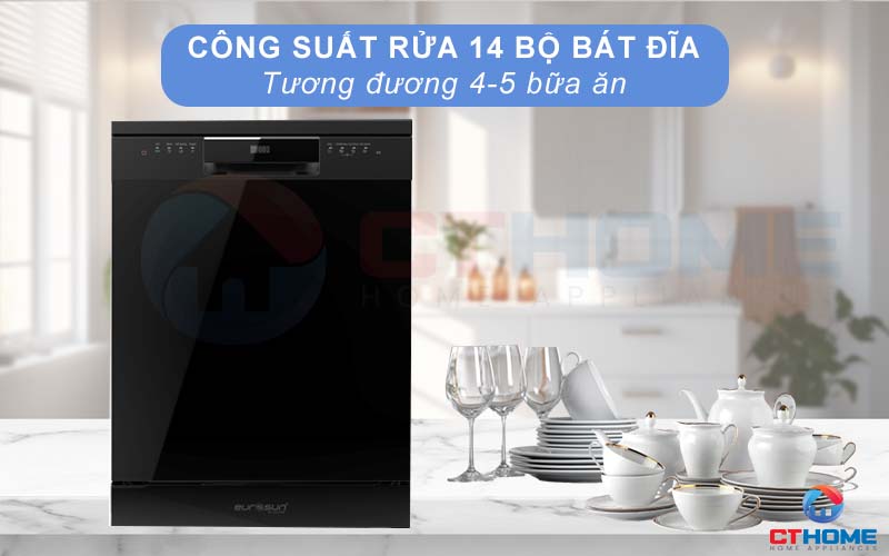 MÁY RỬA BÁT ĐỘC LẬP EUROSUN SMS78EU12EB SERIE 7 14 BỘ 2