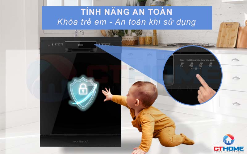 MÁY RỬA BÁT ĐỘC LẬP EUROSUN SMS78EU12EB SERIE 7 14 BỘ 12