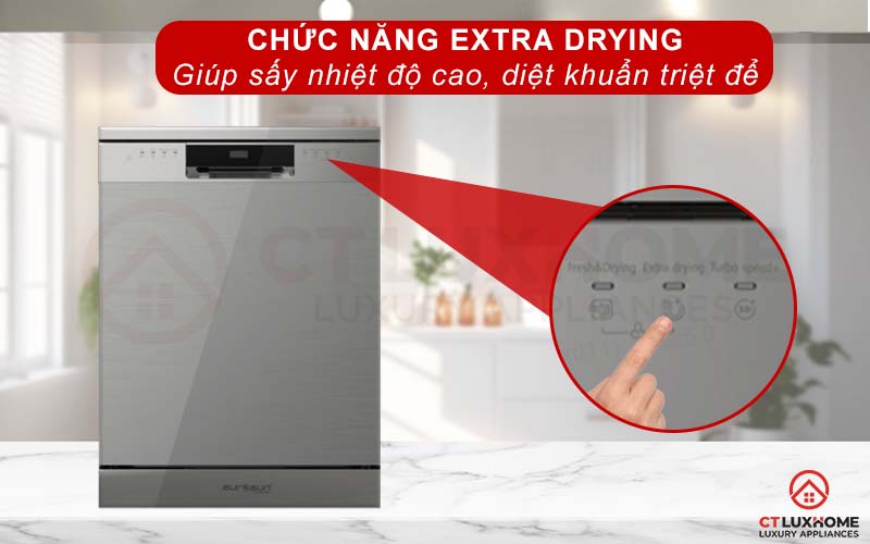 Chức năng sấy tăng cường Extra Drying sấy nhiệt độ cao, diệt khuẩn triệt để