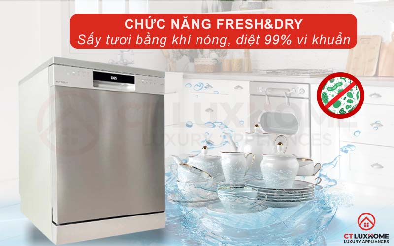Sấy tươi bằng khí nóng giúp diệt khuẩn và nấm mốc 99.99% trong 72 giờ
