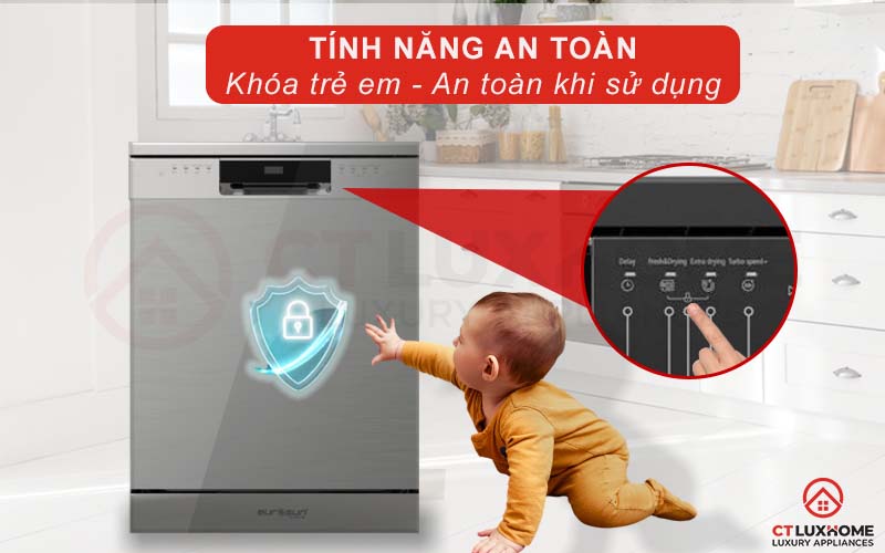Chức năng khóa trẻ em, đảm bảo an toàn khi sử dụng