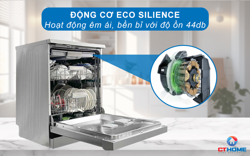 Chức năng rửa yên tĩnh Eco Silence, tiết kiệm đến gần 50% năng lượng