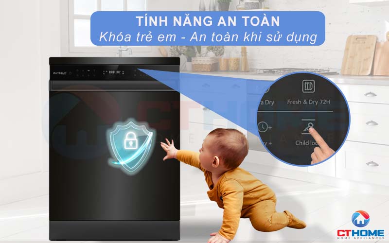 Chức năng khóa trẻ em, đảm bảo an toàn khi sử dụng