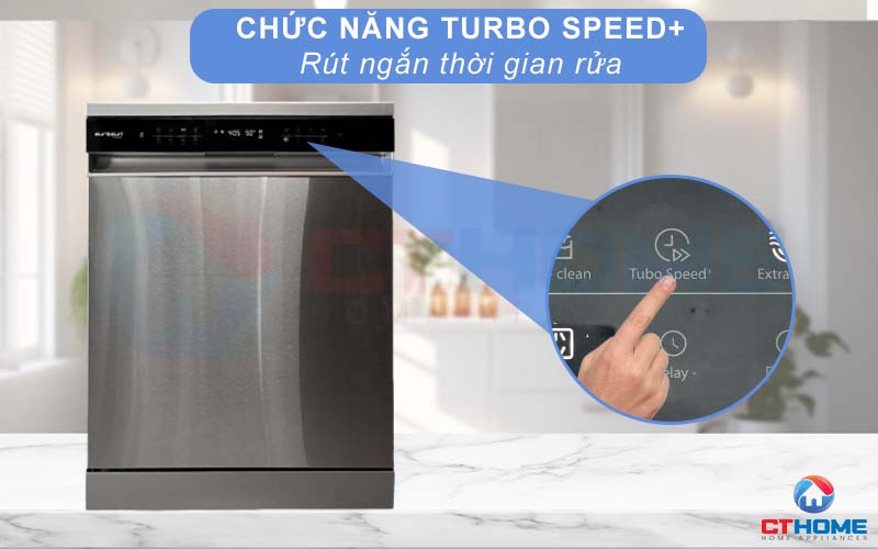 Chức năng Turbo Speed giúp rút ngắn thời gian rửa