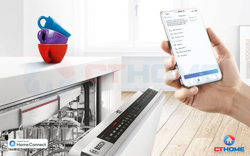 Kết nối máy rửa chén Bosch SMS88TI36E Serie 8 thông qua ứng dụng Home Connect