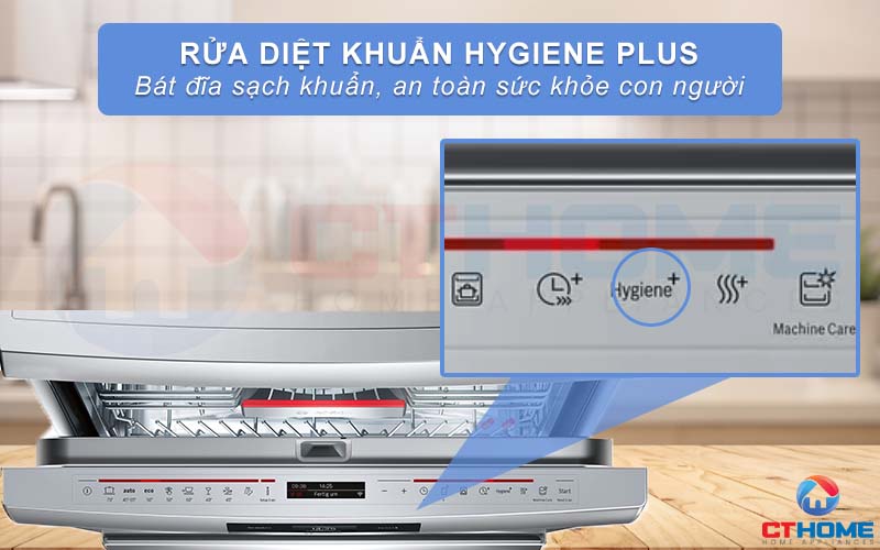 Chức năng rửa diệt khuẩn có thể kết hợp với các chương trình rửa thường