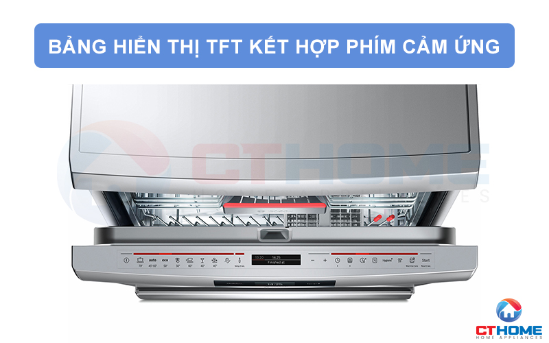 Bảng hiển thị TFT và các phím bấm chức năng của máy rửa bát Bosch SMS88TI40M