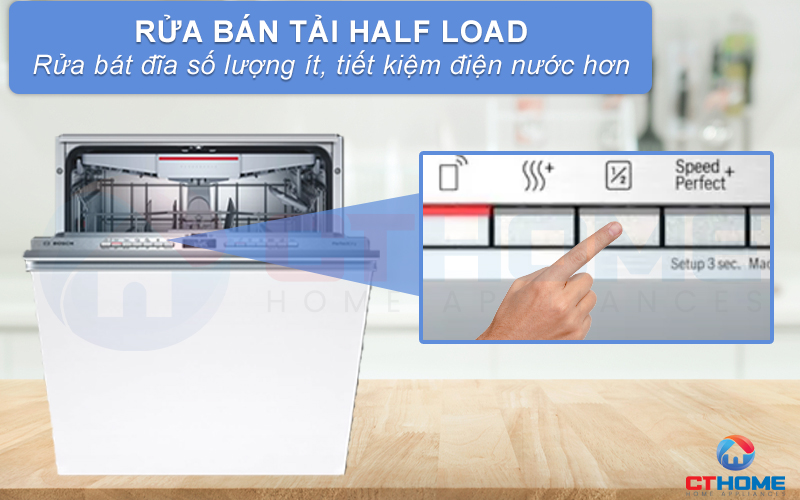 Tính năng rửa bán tải Hafl Load rửa bát đĩa số lượng ít